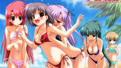 Bikini anime girls beach