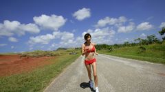Bikini asians running