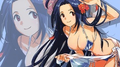 Bikini blue hair red