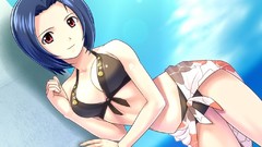 Bikini blue hair red