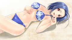 Bikini ecchi blue hair