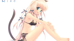 Bikini nekomimi green eyes