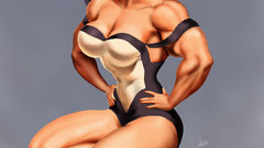 Bikini pinups illustrations muscles