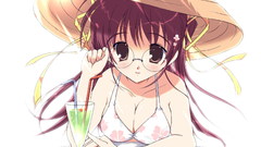 Bikini redheads cleavage glasses