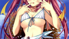 Bikini redheads long hair