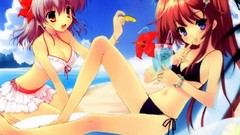 Bikini shore palm trees