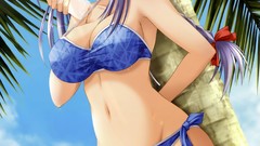 Bikini water drops palm