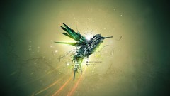 Birds abstract hummingbirds digital art Desktopography