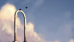 Birds arch artwork skyscapes