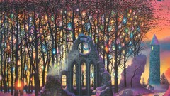 Birds artwork fictional landscapes James McCarthy