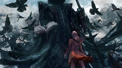 Birds Books crows artwork fantasy art grim reapers hooded