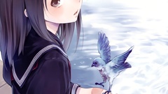 Birds brown eyes school uniforms kishida mel original 