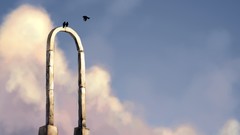 Birds drawings skyscapes