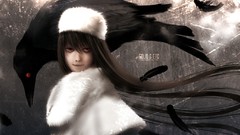 Birds feathers hats red eyes long hair brunettes crows hellsing 