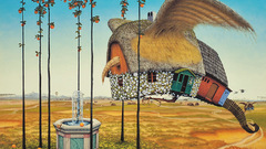 Birds houses fantasy art