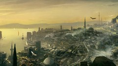 Birds Istanbul cityscapes artwork fantasy art