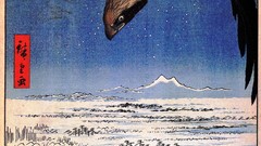 Birds Japan Japanese paintings Eagles artwork Hiroshige