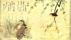 Birds Japanese artwork Kitagawa Utamaro