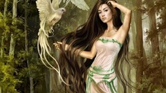 Birds long hair fantasy