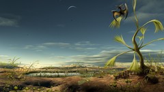 Birds Plants artwork fantasy art