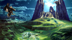 Birds valleys fantasy art
