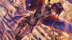 Birds wings flying anime girls short hair artwork Midori Foo