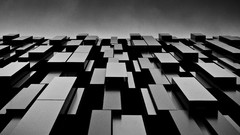 Black abstract blocks modern monochrome shapes