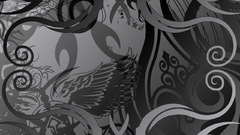 Black abstract dark white