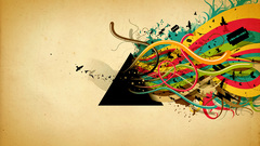 Black abstract triangle colorful