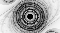 Black and white abstract circles artwork