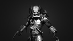 Black and white anger predator Aliens fiction grayscale