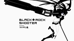 Black and white Anime anime girls black rock shooter