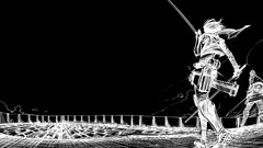 Black and white Anime anime girls mikasa ackerman shingeki no 