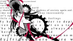 Black and white Anime font Ribbons anime girls mahou shoujo 
