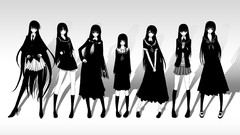 Black and white anime girls school uniforms jigoku shoujo 