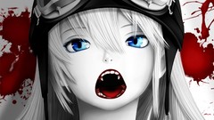 Black and white Anime vampire Manga Vampires anime girls blue 