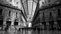 Black and white architecture buildings indoors AC Milan