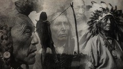 Black and white artwork Native Americans