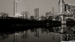 Black and white Bridges cityscapes