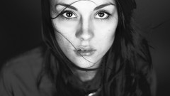 Black and white brunettes grayscale