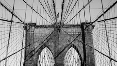 Black and white Cables Bridges monochrome architecture brooklyn 