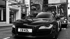 Black and white cars audi r8