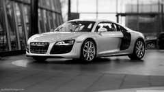 Black and white cars audi r8 Coupé