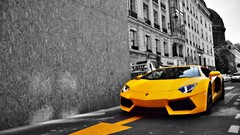 Black and white cars Lamborghini roads Lamborghini-Aventador 