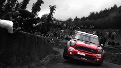 Black and white cars rally racing Mini Countryman WRC Mini 