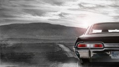 Black and white cars roads