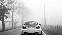Black and white cars roads monochrome vehicles bmw 1-series BMW 