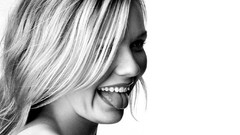 Black and white Celebrity Kirsten Dunst faces Actress tongue 