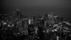 Black and white Chicago cities