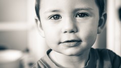 Black and white children baby george clooney portraits grayscale